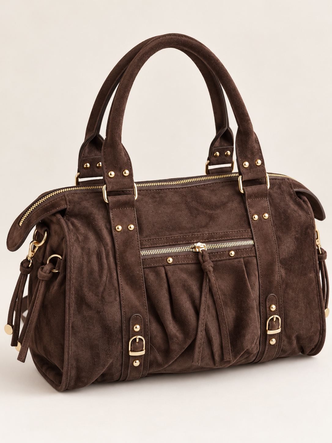 Sac bowling ÉLIRA effet daim à boucles et franges – 3005
