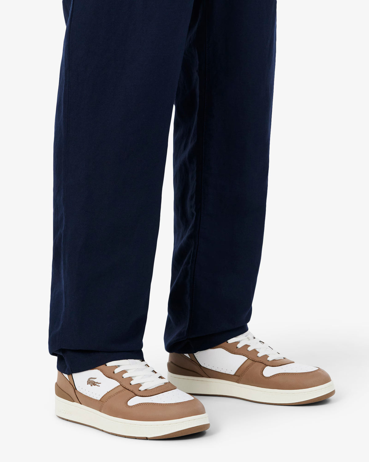 Sneakers Lacoste T-Clip Set en cuir – Blanc & marron