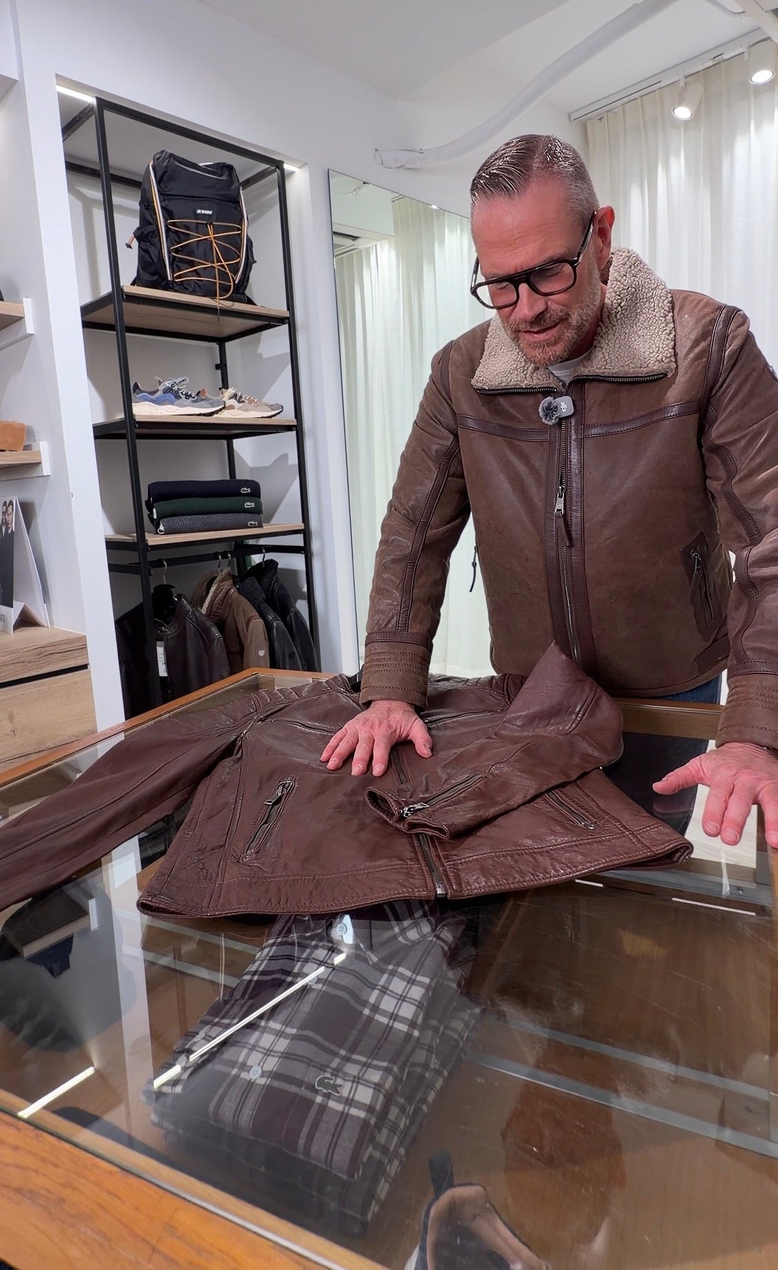 Blouson ARCTICON en cuir cognac – 1201-1000