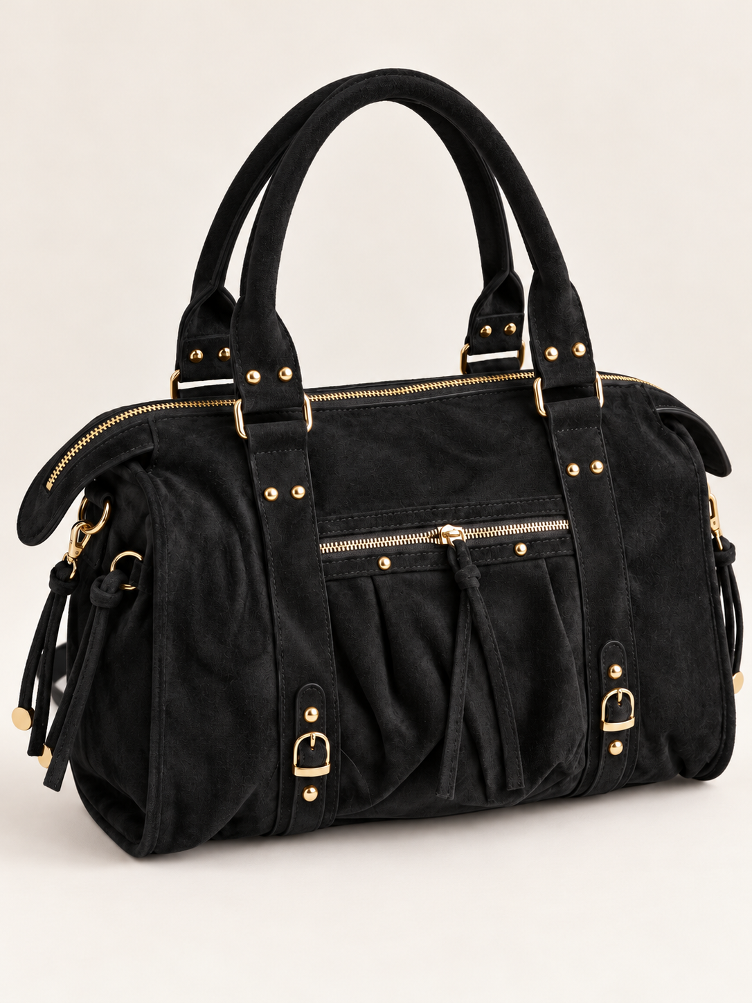 Sac bowling ÉLIRA effet daim à boucles et franges – 3005
