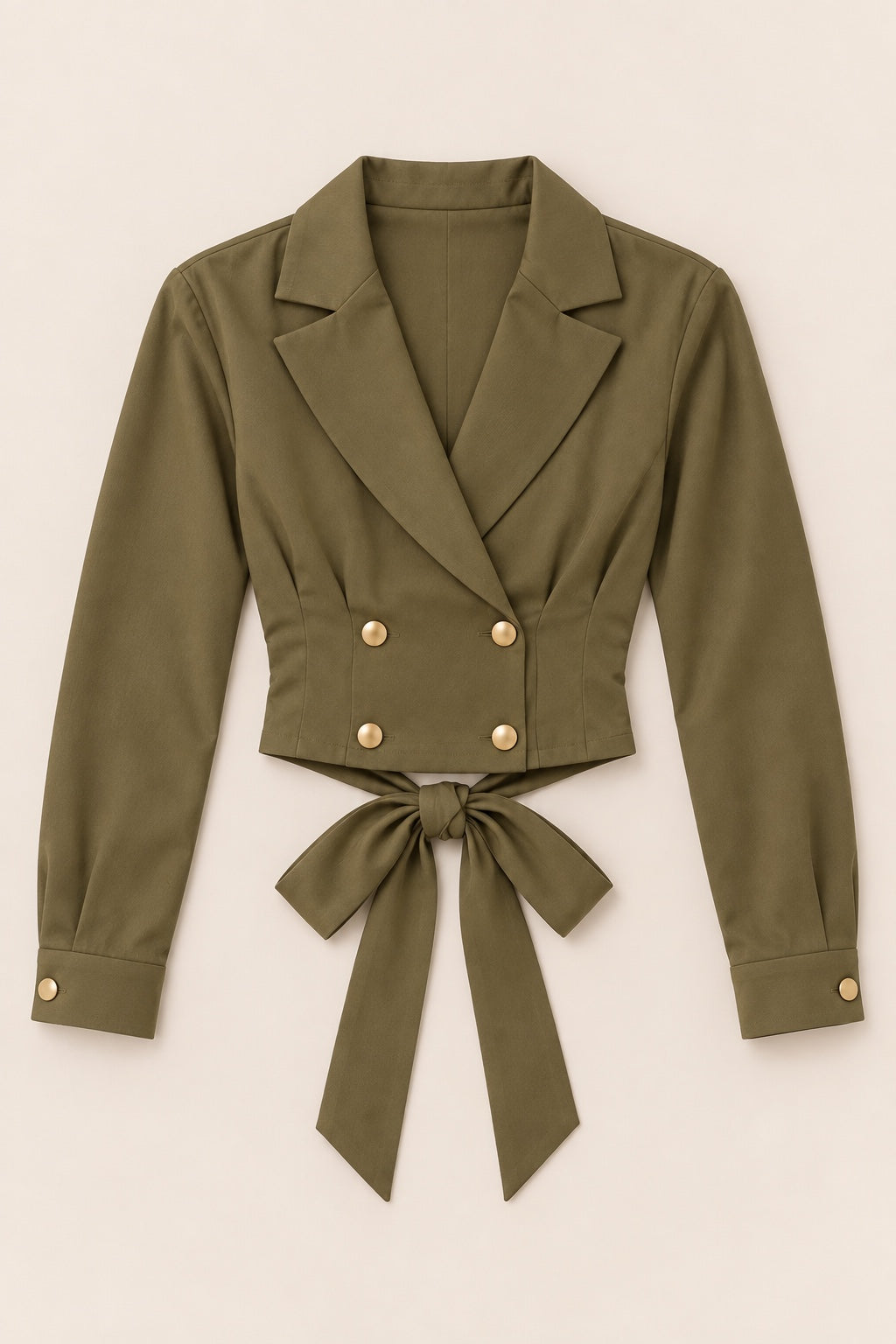 Veste Jade kaki, vue à plat