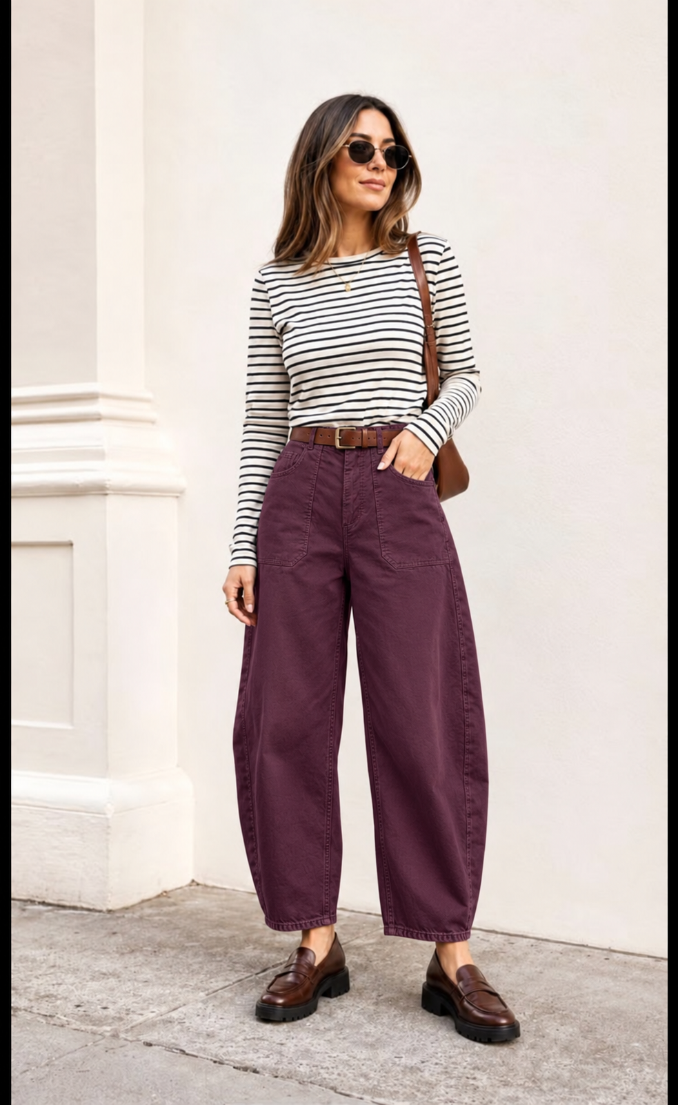 Pantalon MILA barrel ceinturé