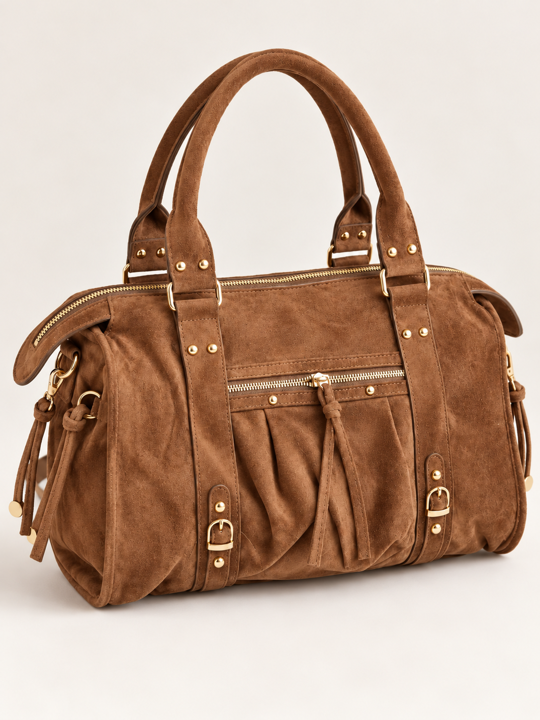 Sac bowling ÉLIRA effet daim à boucles et franges – 3005