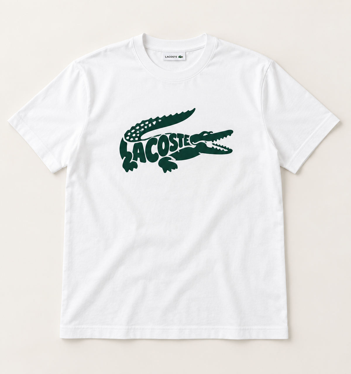 T-shirt Lacoste à imprimé crocodile – Blanc