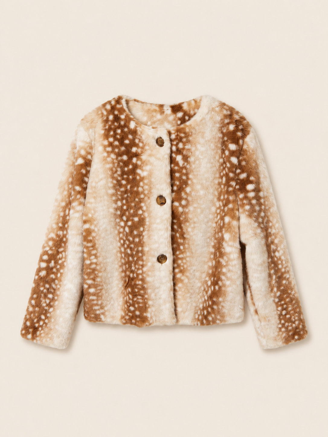 Veste Fauvette – Fausse fourrure imprimé faon – H2035