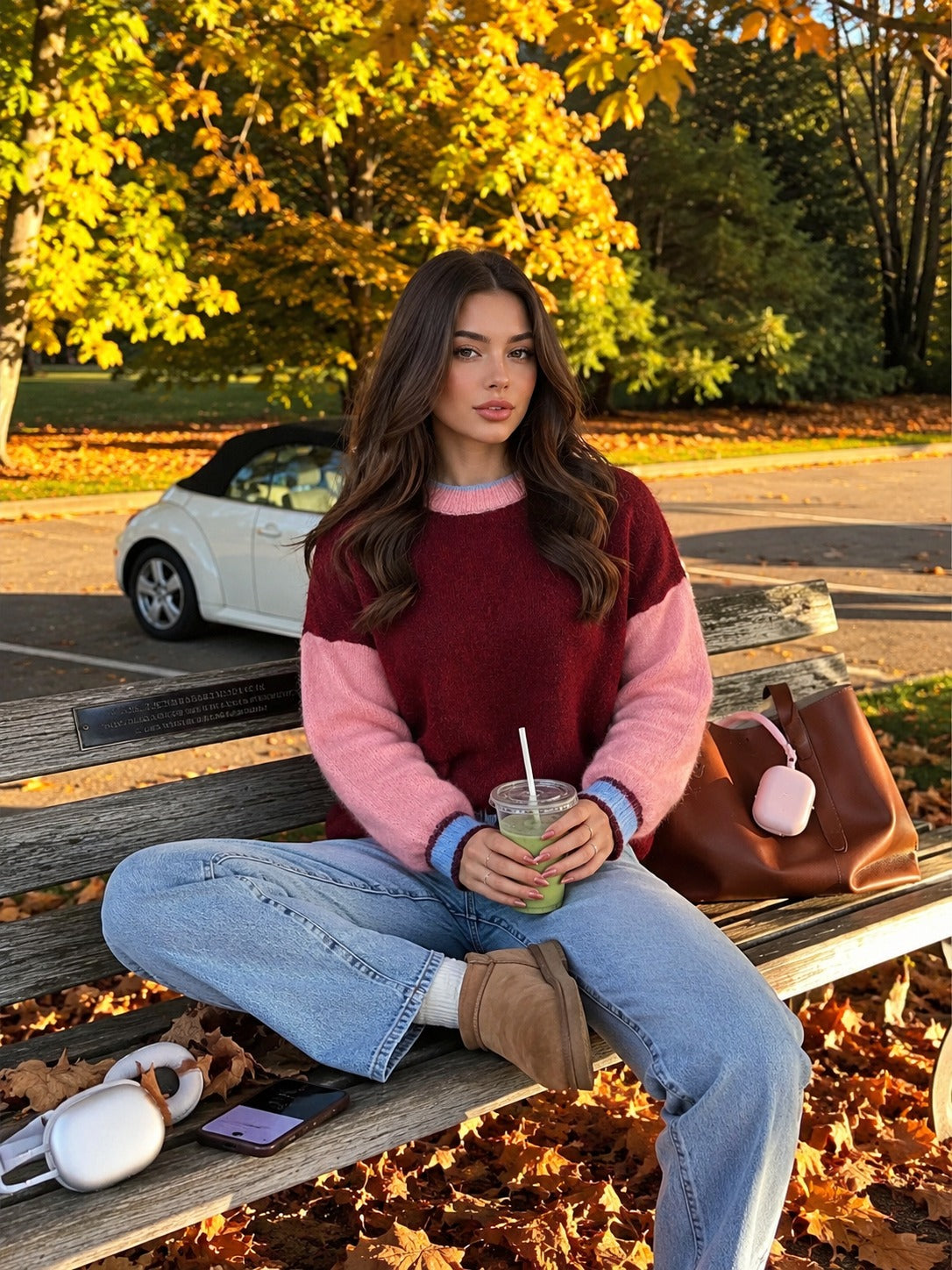 Pull Soléane en maille tricolore avec laine – T-21707