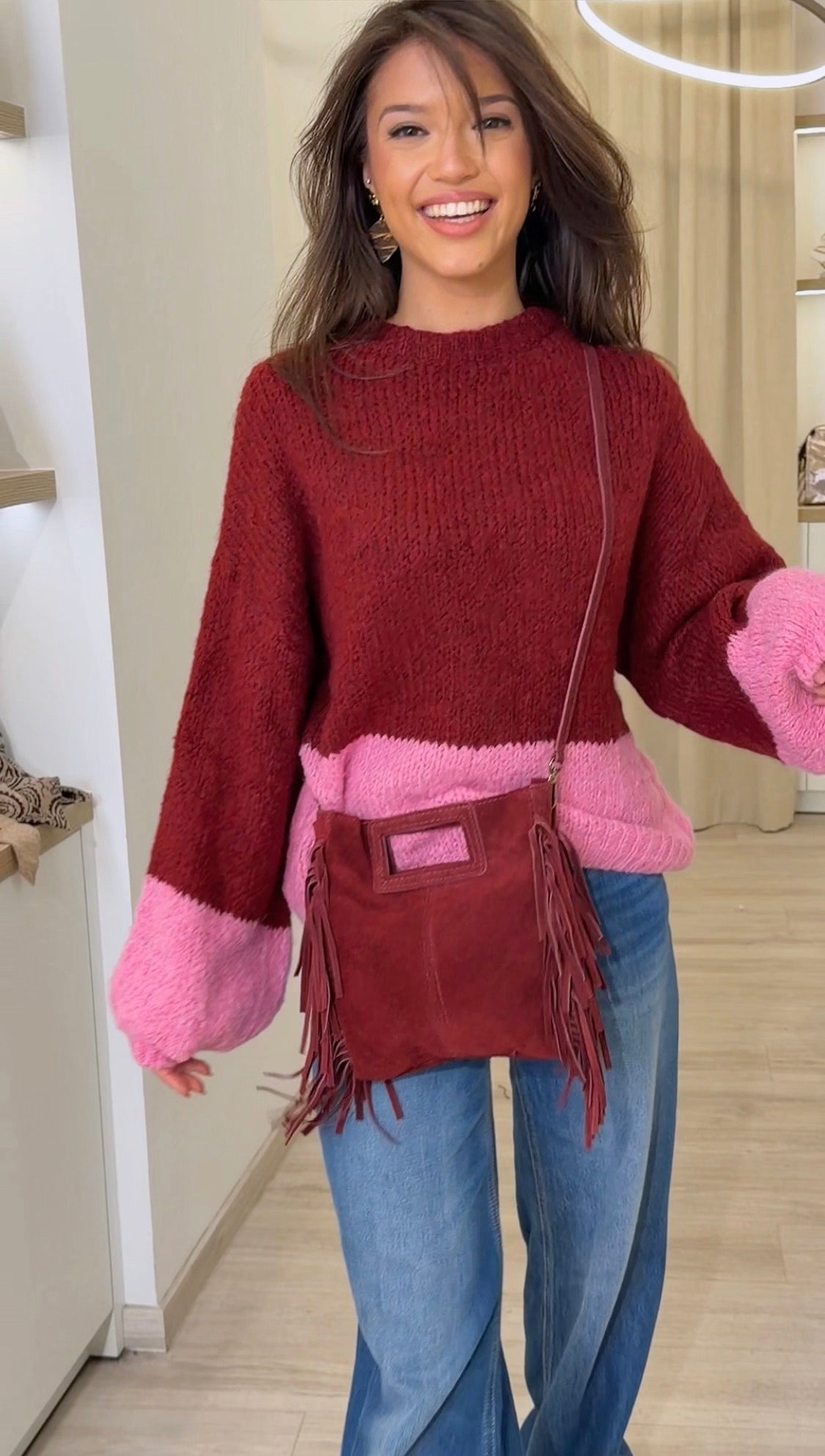 Pull ELVÉANE en maille bicolore – H25977