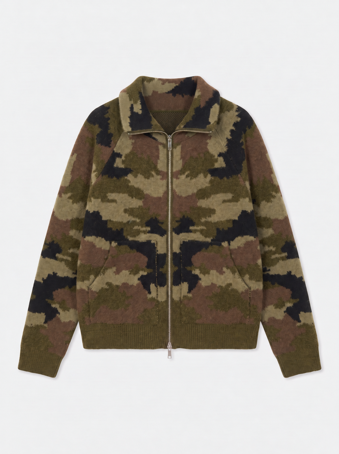 Gilet zippé Camo Forêt à plat sans étiquette fournisseur