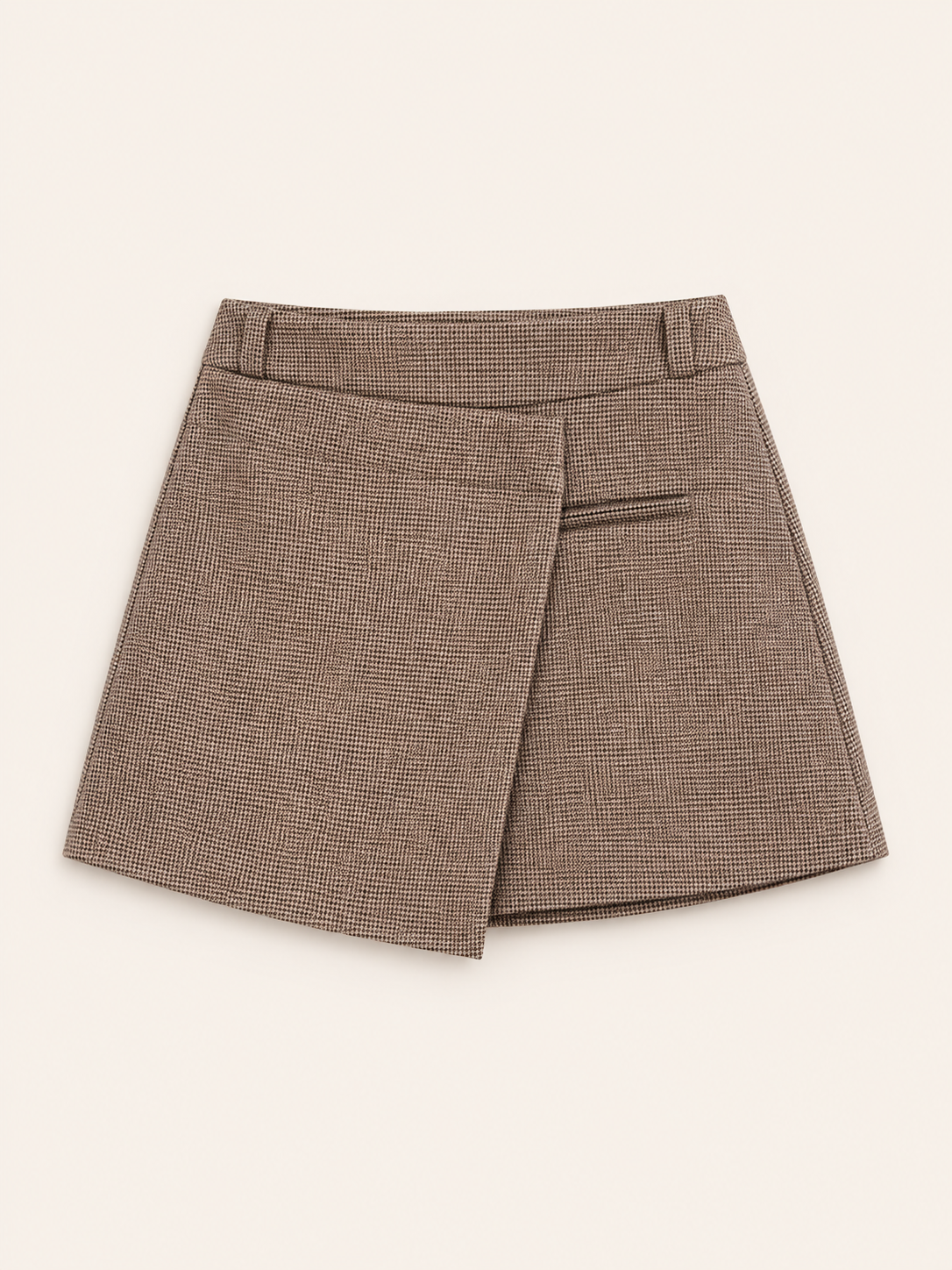 Jupe-short Charlotte pied-de-poule à plat