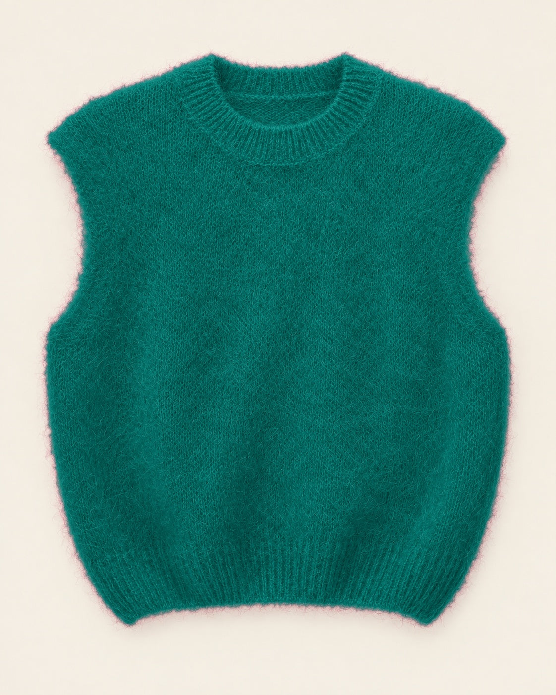 Pull MAHÉ Mohair vert sapin à plat
