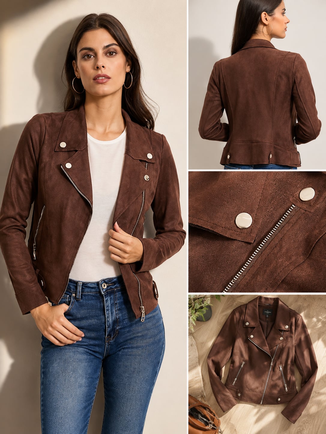 Veste ALESSIA chocolat - vue portée