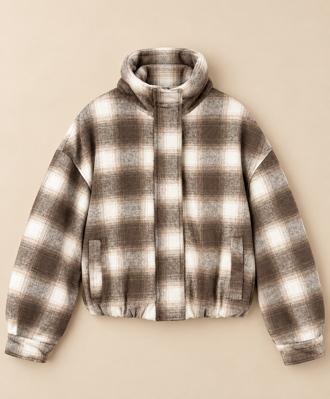 Veste Élina à carreaux, coloris Café, vue à plat