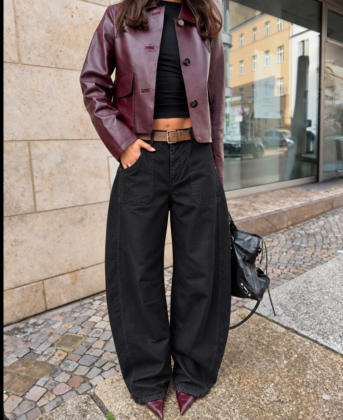 Pantalon MILA barrel ceinturé