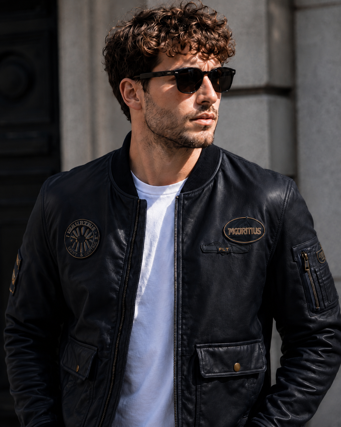 Veste en cuir FLIGHT CONTROL Mauritius