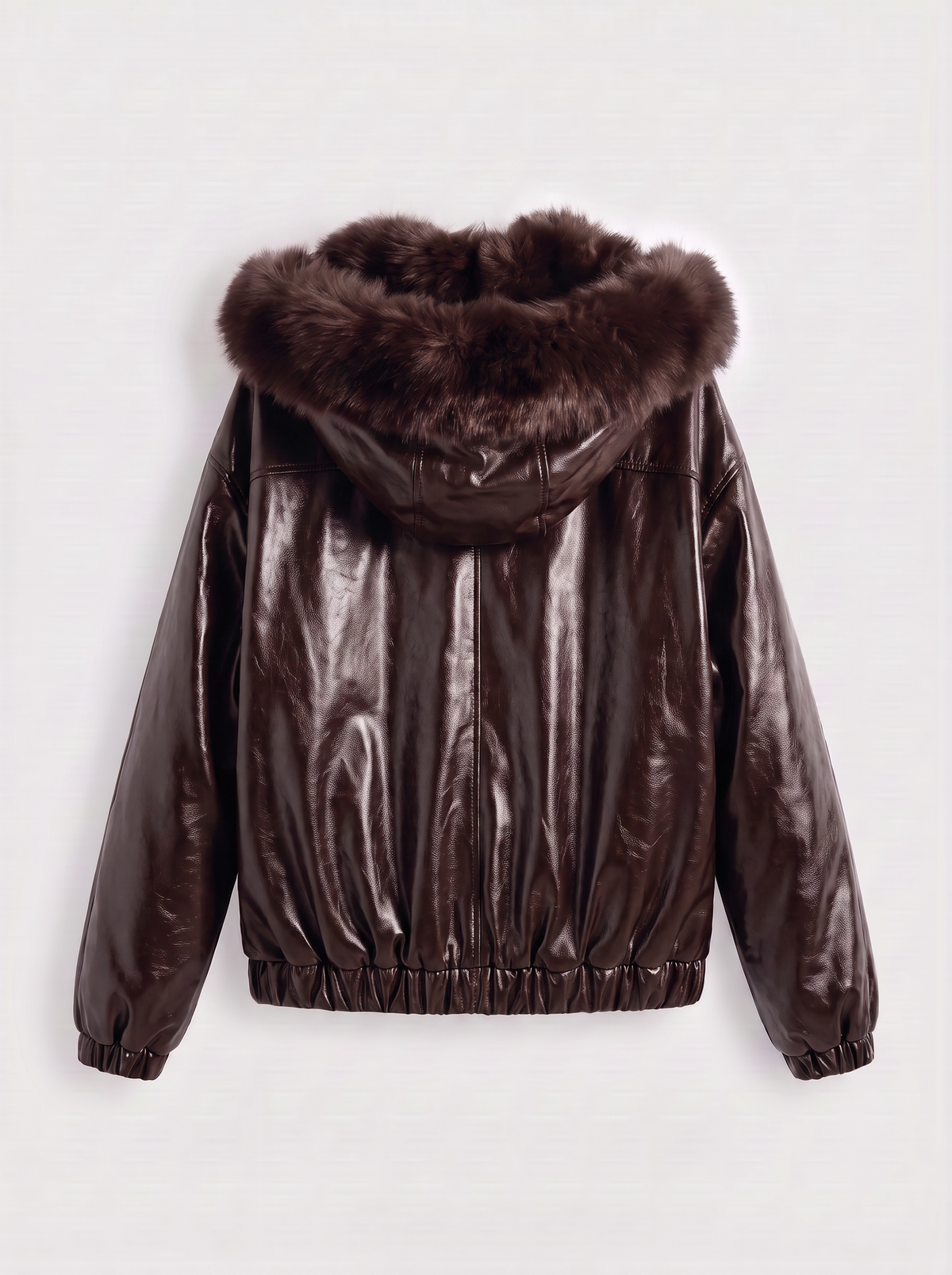 Veste bomber brillante à col enveloppant