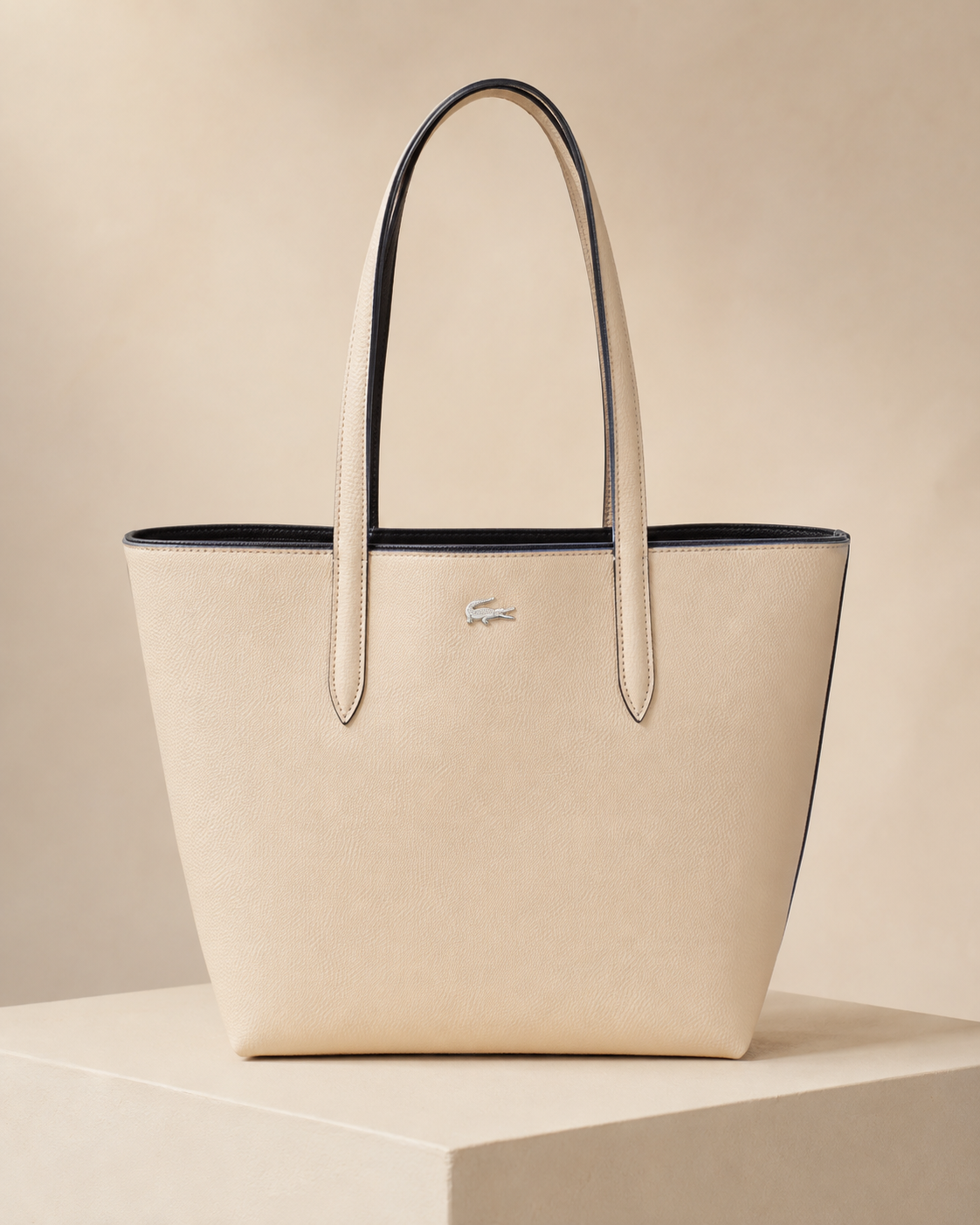 Sac shopper réversible Lacoste – Noir/Krema
