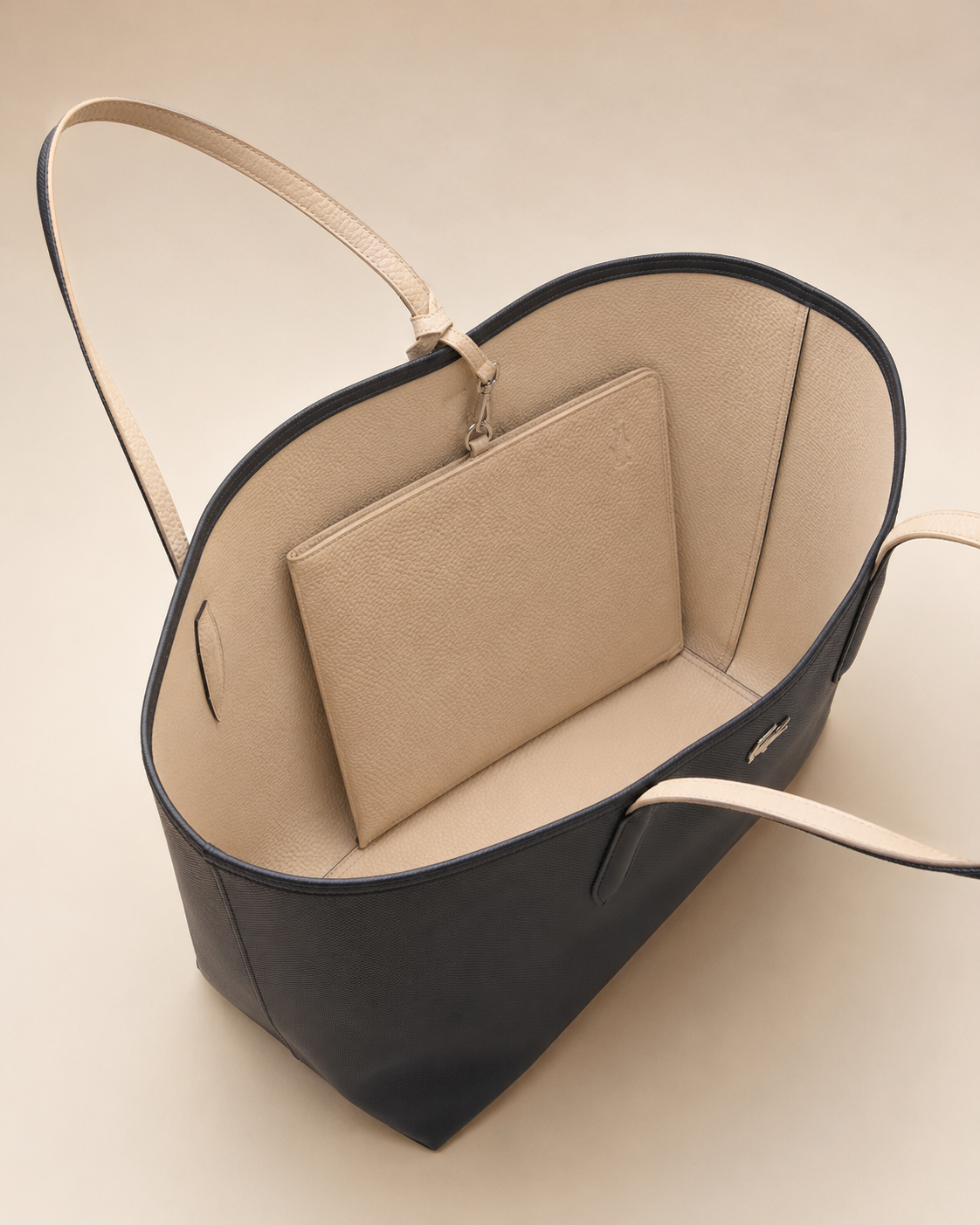 Sac shopper réversible Lacoste – Noir/Krema