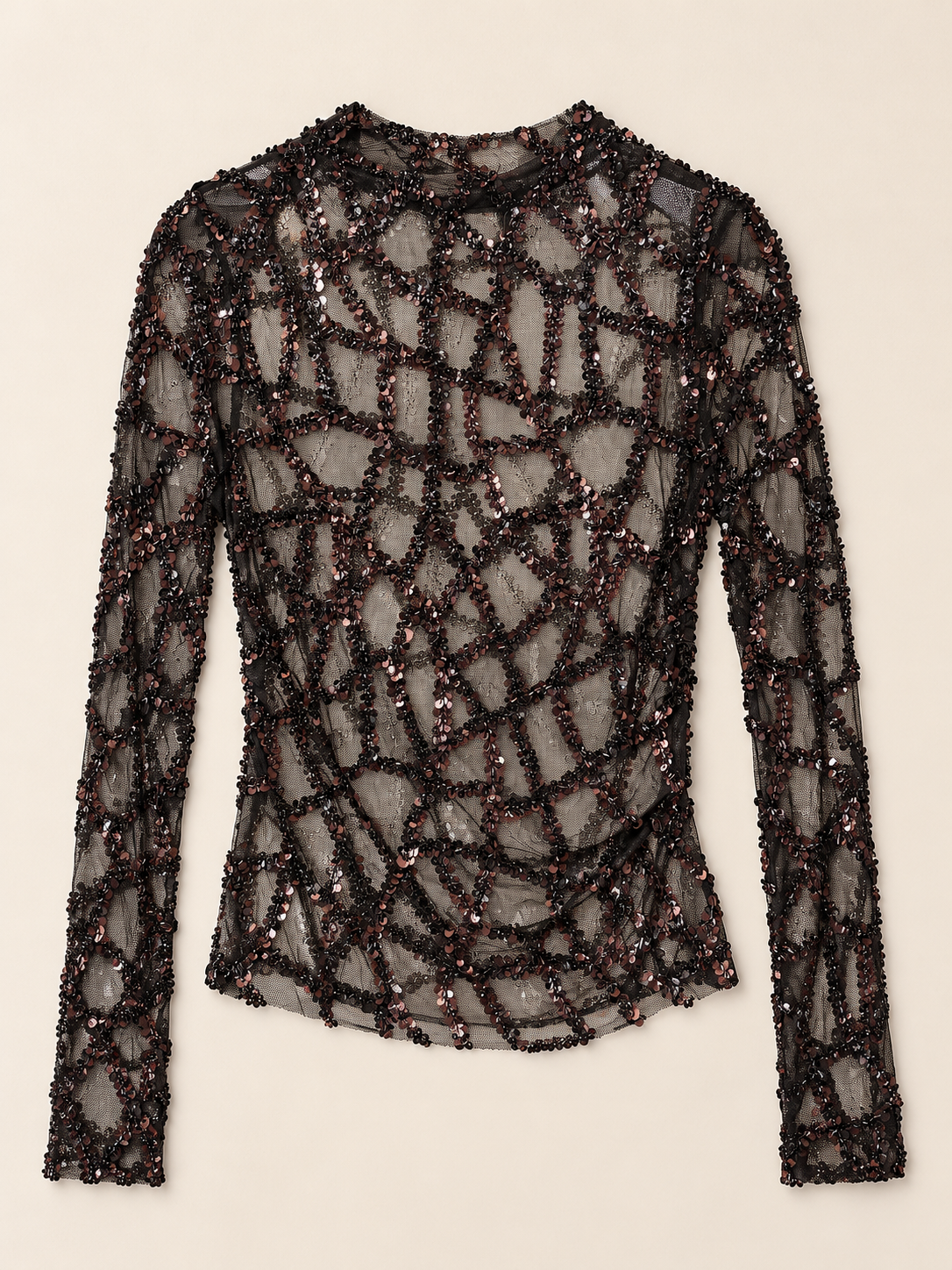 Top Éclat à sequins noirs
