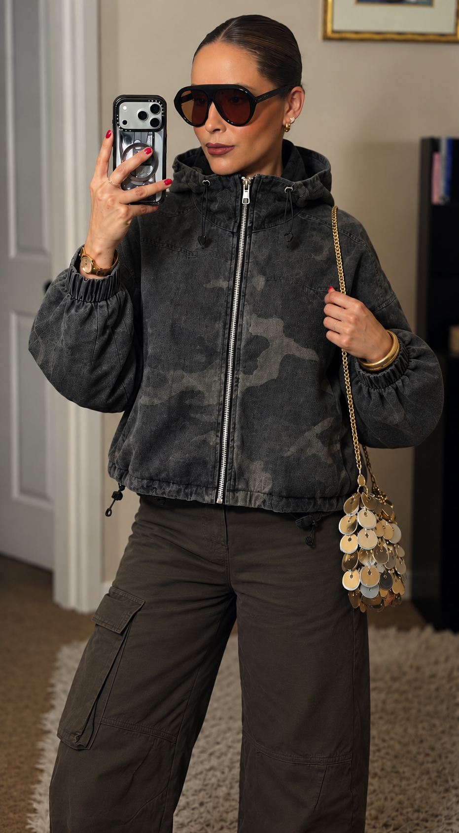 Veste NÉRINA camouflage à capuche – WH26609