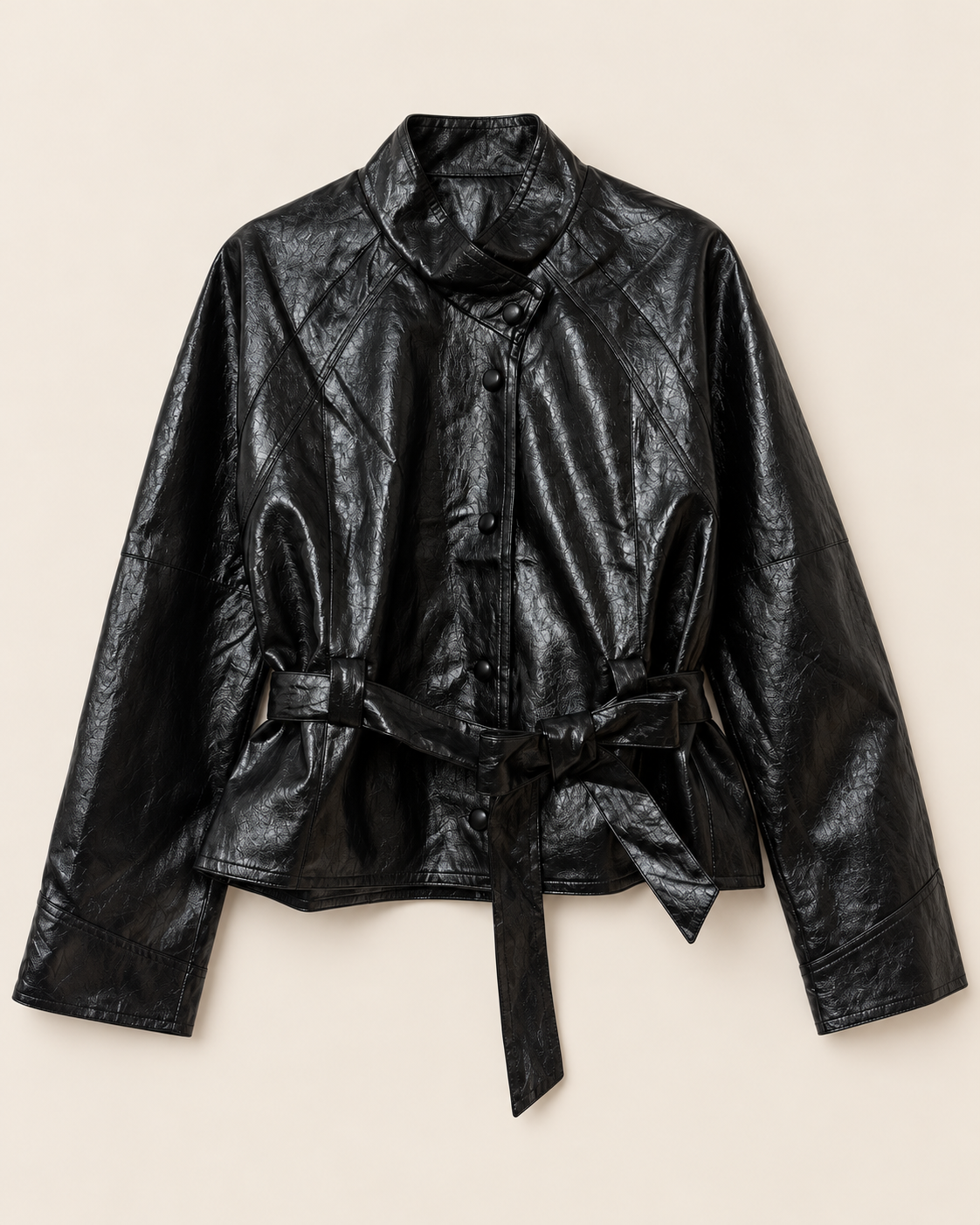 Veste NOÉMIA effet cuir ceinturée – WH62606