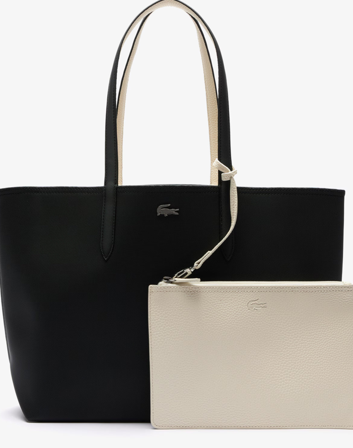 Sac shopper réversible Lacoste – Noir/Krema