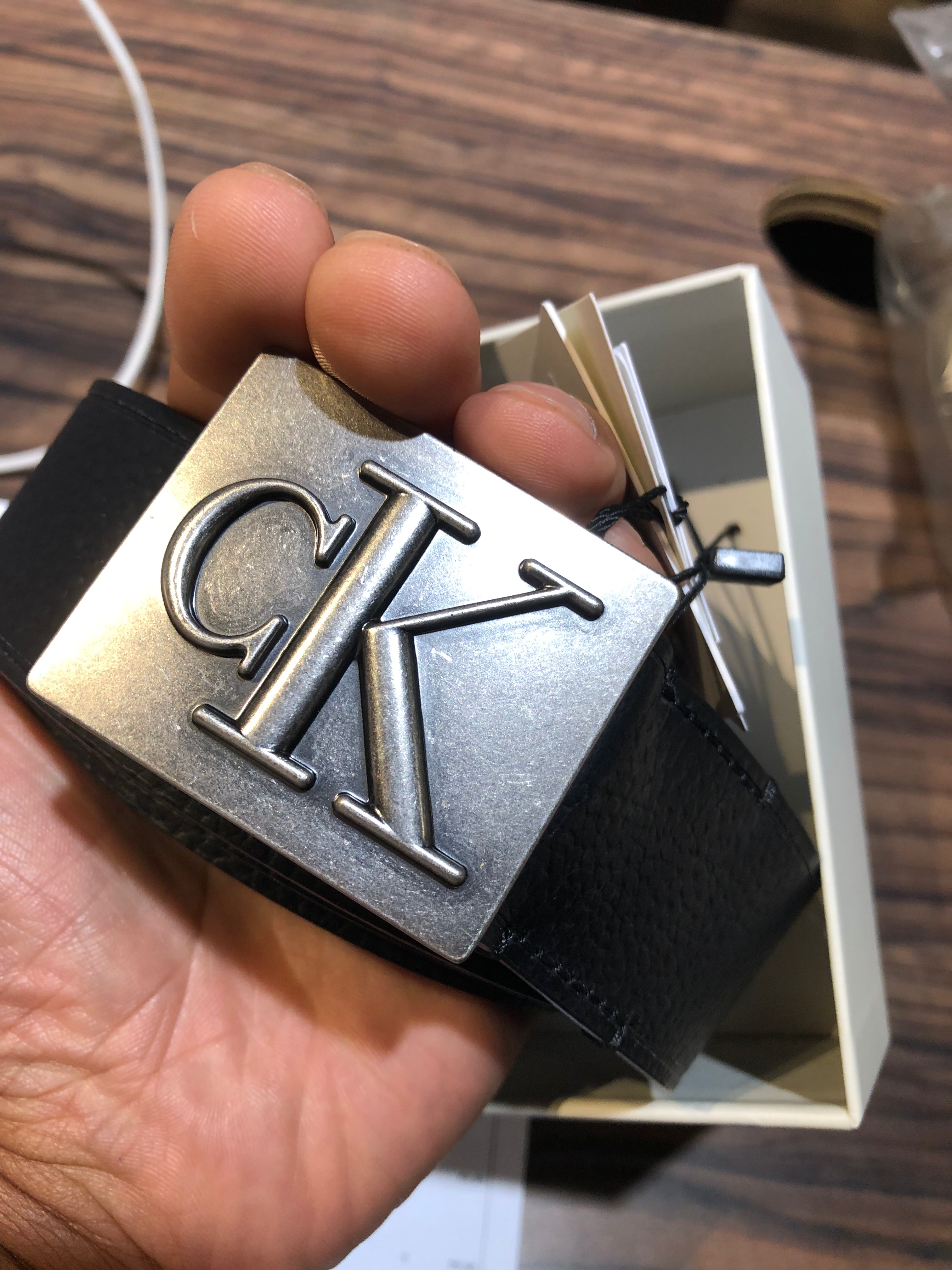 Ceinture PLAQUE CK Calvin Klein – Noir