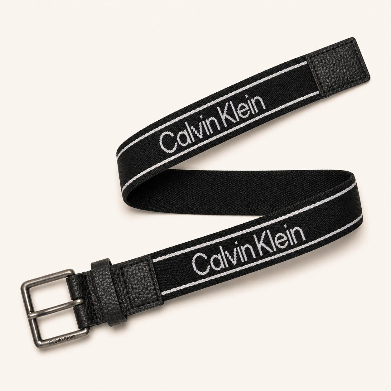 Ceinture LOGO Calvin Klein noire ouverte – vue complète