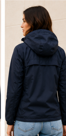 Veste LE VRAI 4.0 CLAUDE K-Way femme marine vue dos trois-quarts