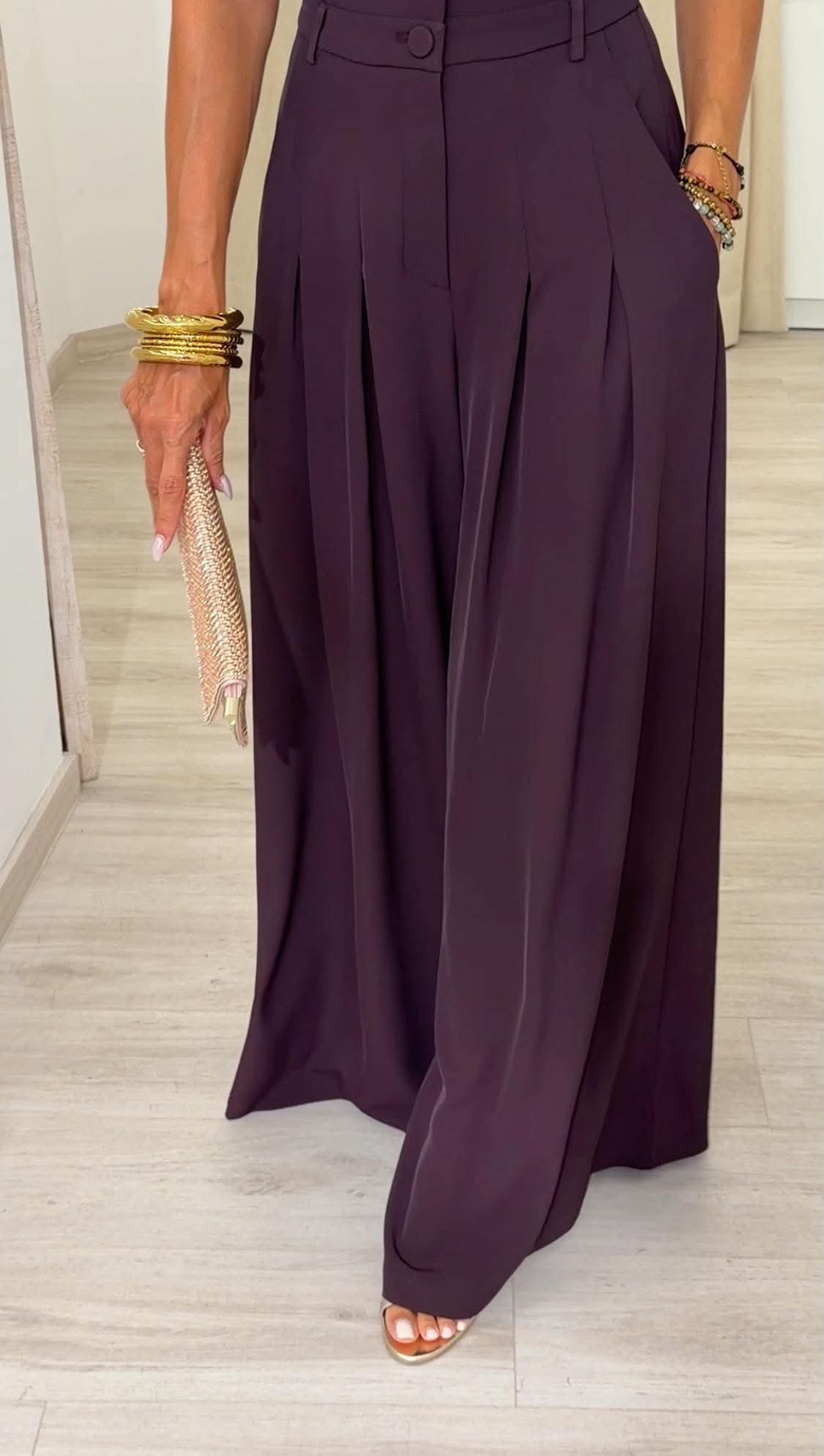 Combinaison MARILYN Imperial bordeaux - pantalon palazzo