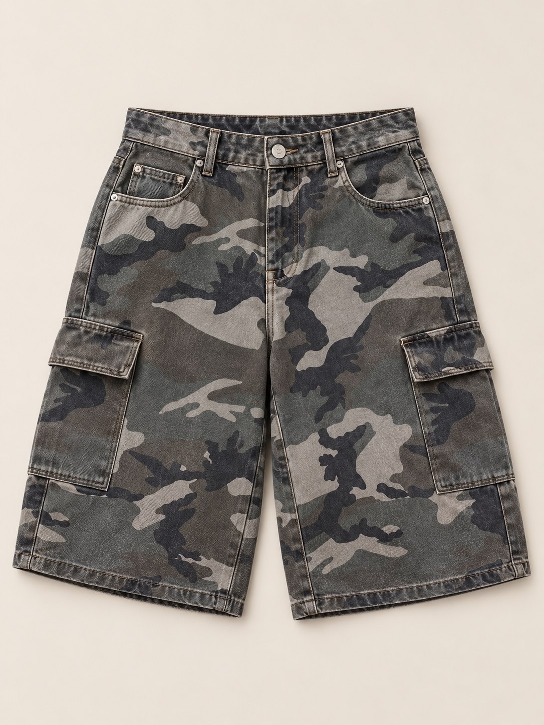Bermuda cargo camouflage à plat