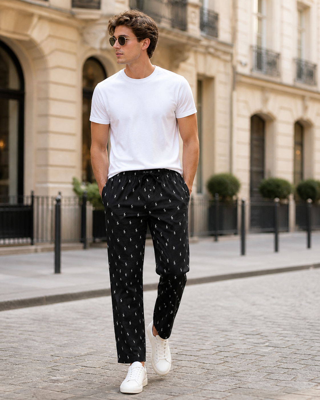 Pantalon Gustave Ralph Lauren noir porté – vue lifestyle