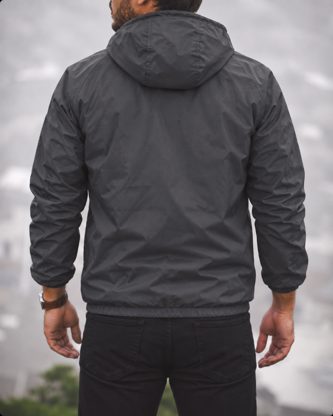 Veste K-Way Le Vrai 4.0 Claude Warm gris foncé – vue de dos