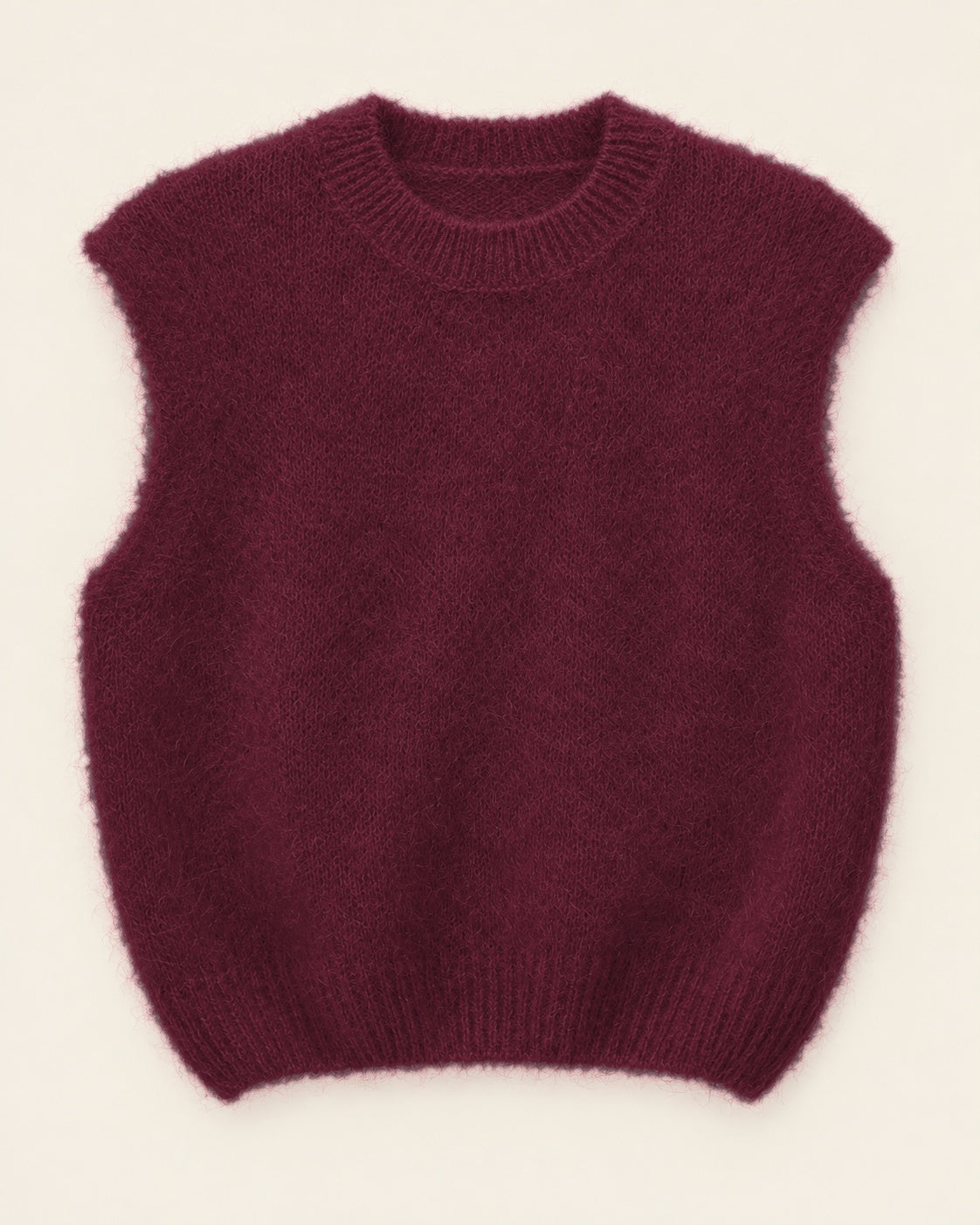 Pull MAHÉ Mohair bordeaux à plat