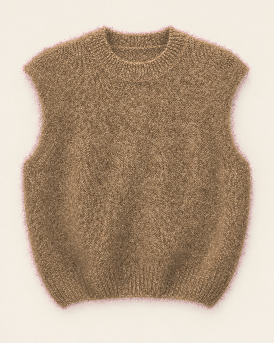 Pull MAHÉ Mohair camel à plat