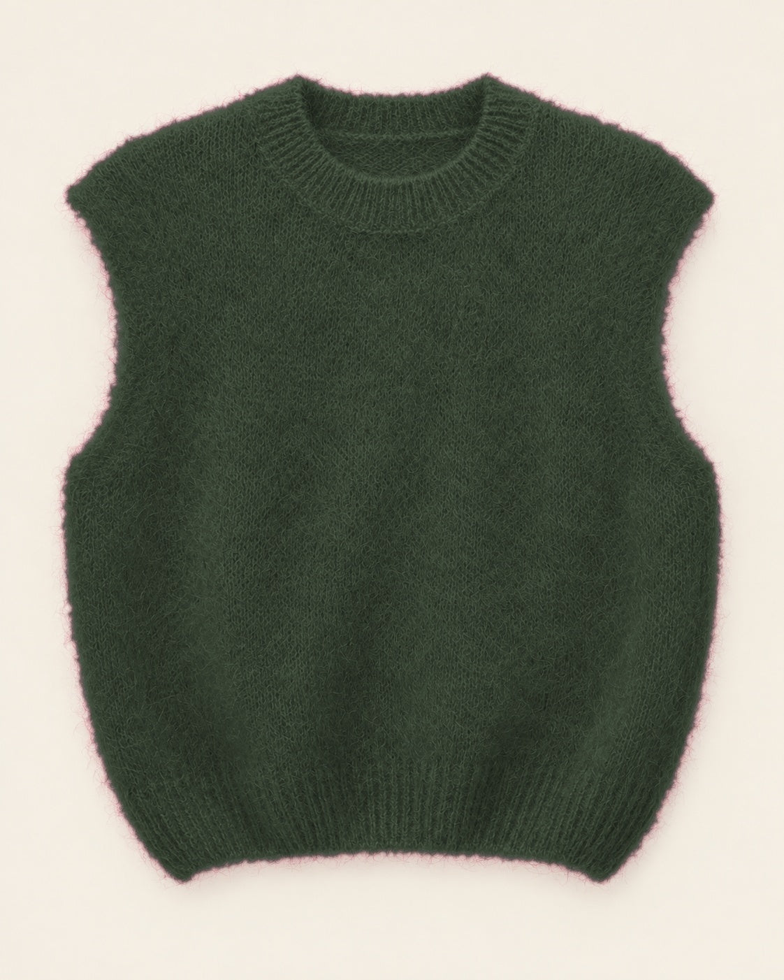 Pull MAHÉ Mohair kaki à plat