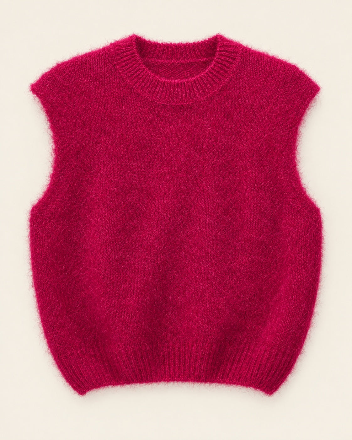 Pull MAHÉ Mohair magenta à plat