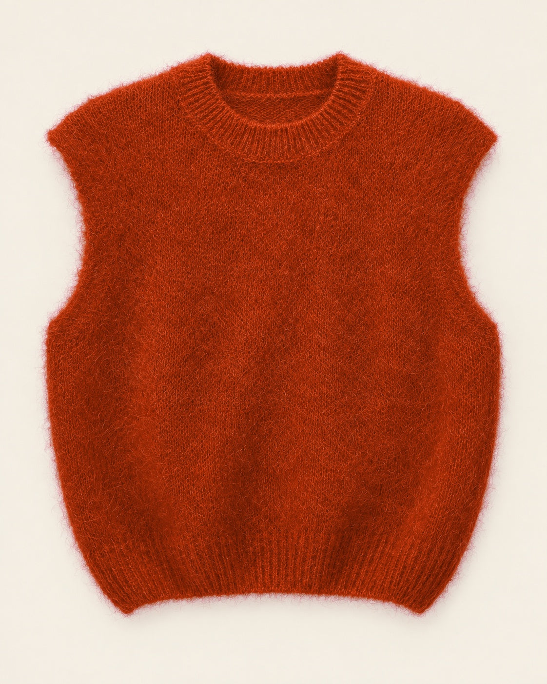 Pull MAHÉ Mohair terracotta à plat