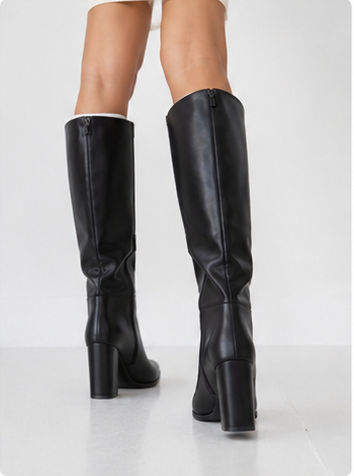 Bottes hautes noires Stephan LQ-167 - vue arrière