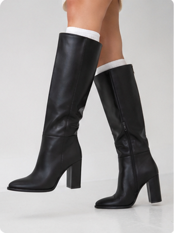 Bottes hautes noires Stephan LQ-167 - vue de profil