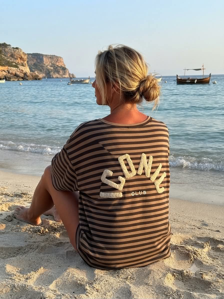 Sweat-shirt marinière Alison Pohème porté, vue arrière